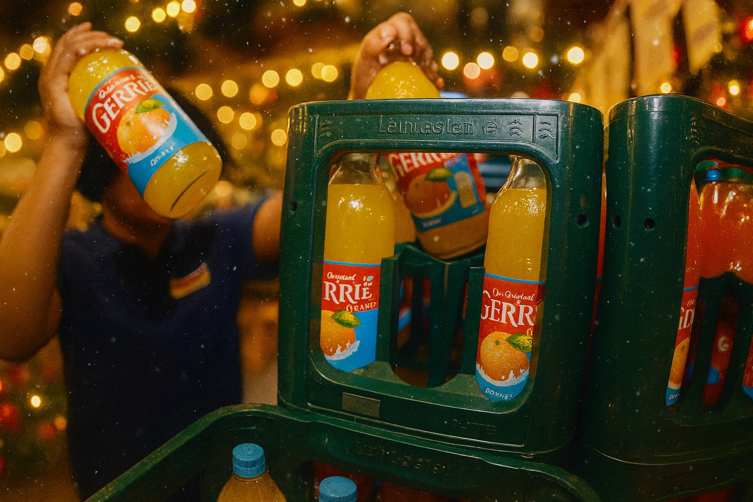 Gerry in Winterstimmung bei besinnlichem Licht in Gladbeck und Bottrop bei Trinkgut Göldner.