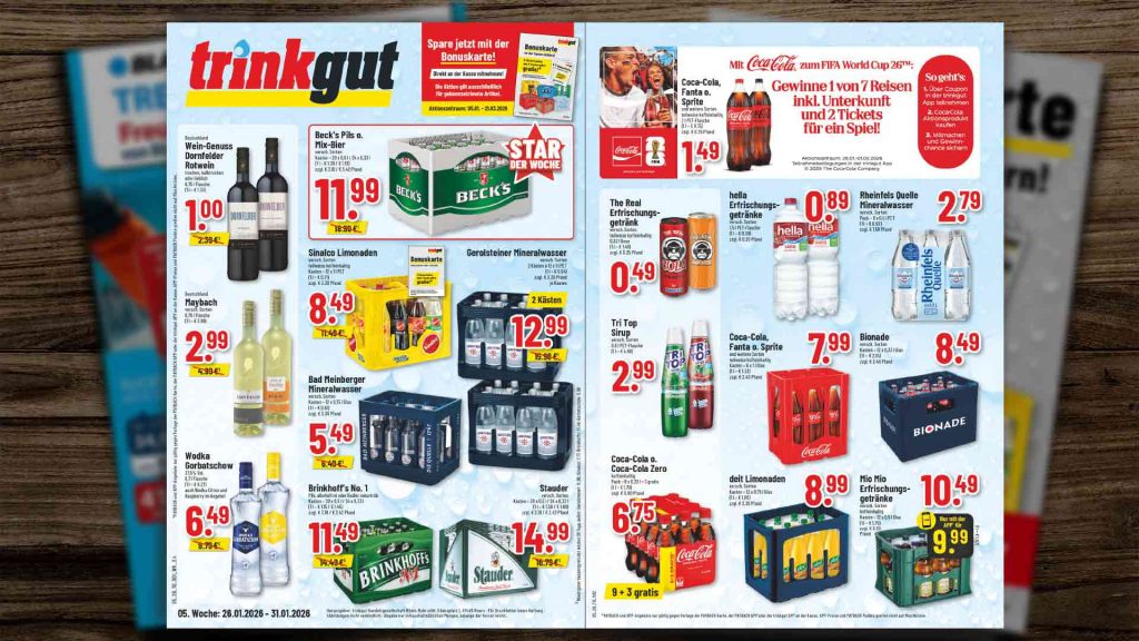 Trinkgut Vorschaubild der Wochenangebote für das Trinkgut Prospekt der KW 05 in Gladbeck und Bottrop