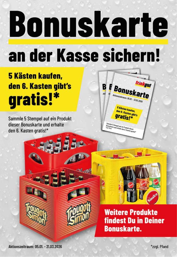 Seite 7 der Wochenangebote für das Prospekt der KW 02 - Alkoholfreie Highlights Trinkgut