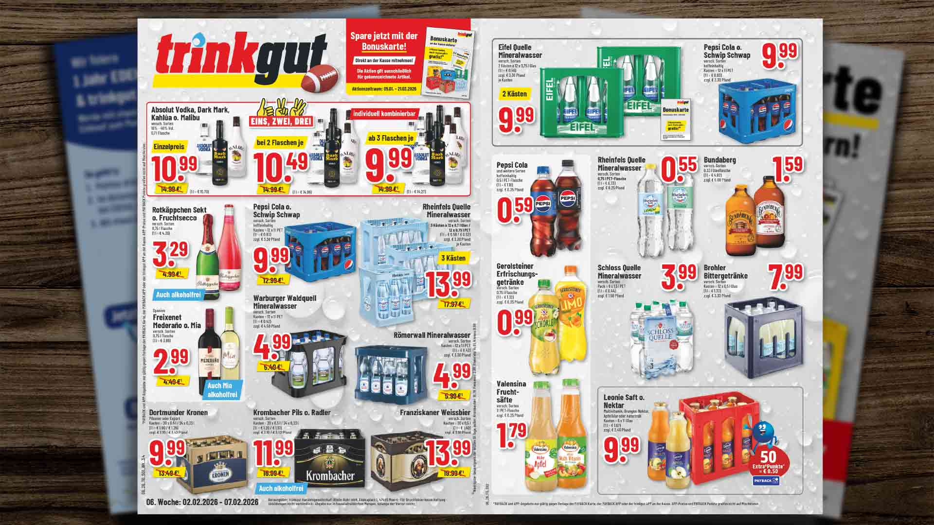 Vorschaubild der Wochenangebote für das Prospekt der KW 06 Trinkgut Gladbeck und Bottrop