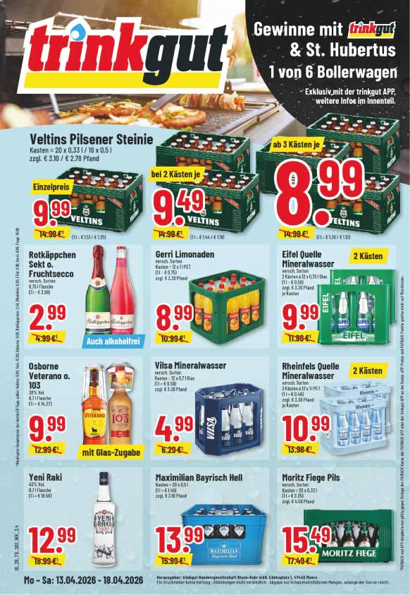 Trinkgut Angebote ab 13 April für das Trinkgut Prospekt in Gladbeck und Bottrop - Seite 1