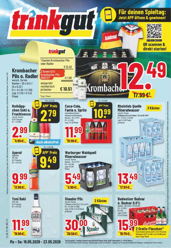 Trinkgut Angebote ab 19 Mai für das Trinkgut Prospekt in Gladbeck und Bottrop - Seite 1