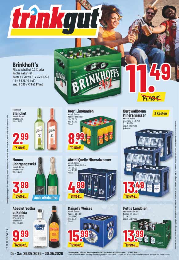 Trinkgut Angebote ab 24 Mai für das Trinkgut Prospekt in Gladbeck und Bottrop - Seite 2